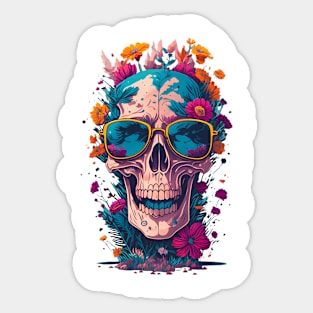 Skull Floral Sticker